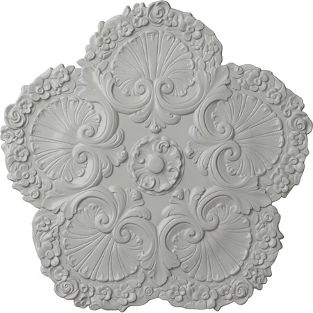Shell Ceiling Medallion, Hand-Painted Frost, 25 5/8OD X 1P